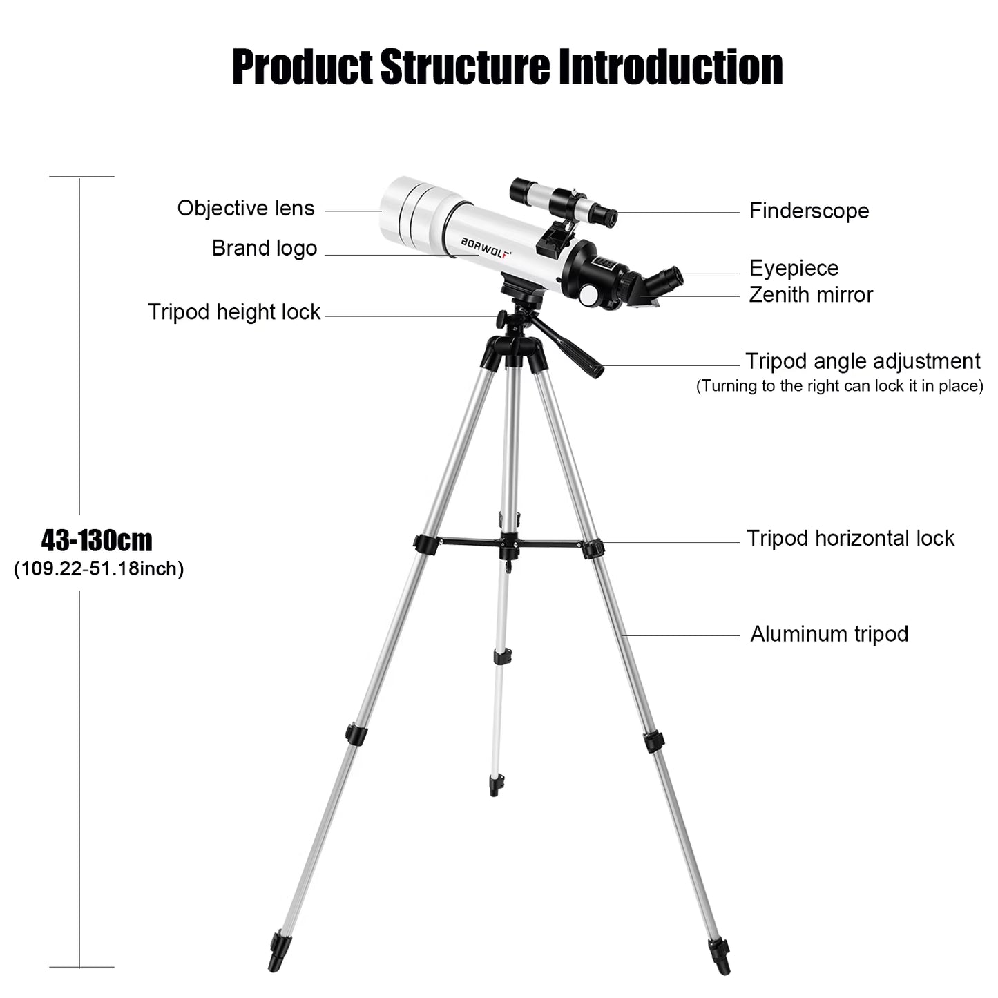 70400 Professional High-Definition Astronomical Telescope 333X to See the Moon and Stars Bird Watching Monocular