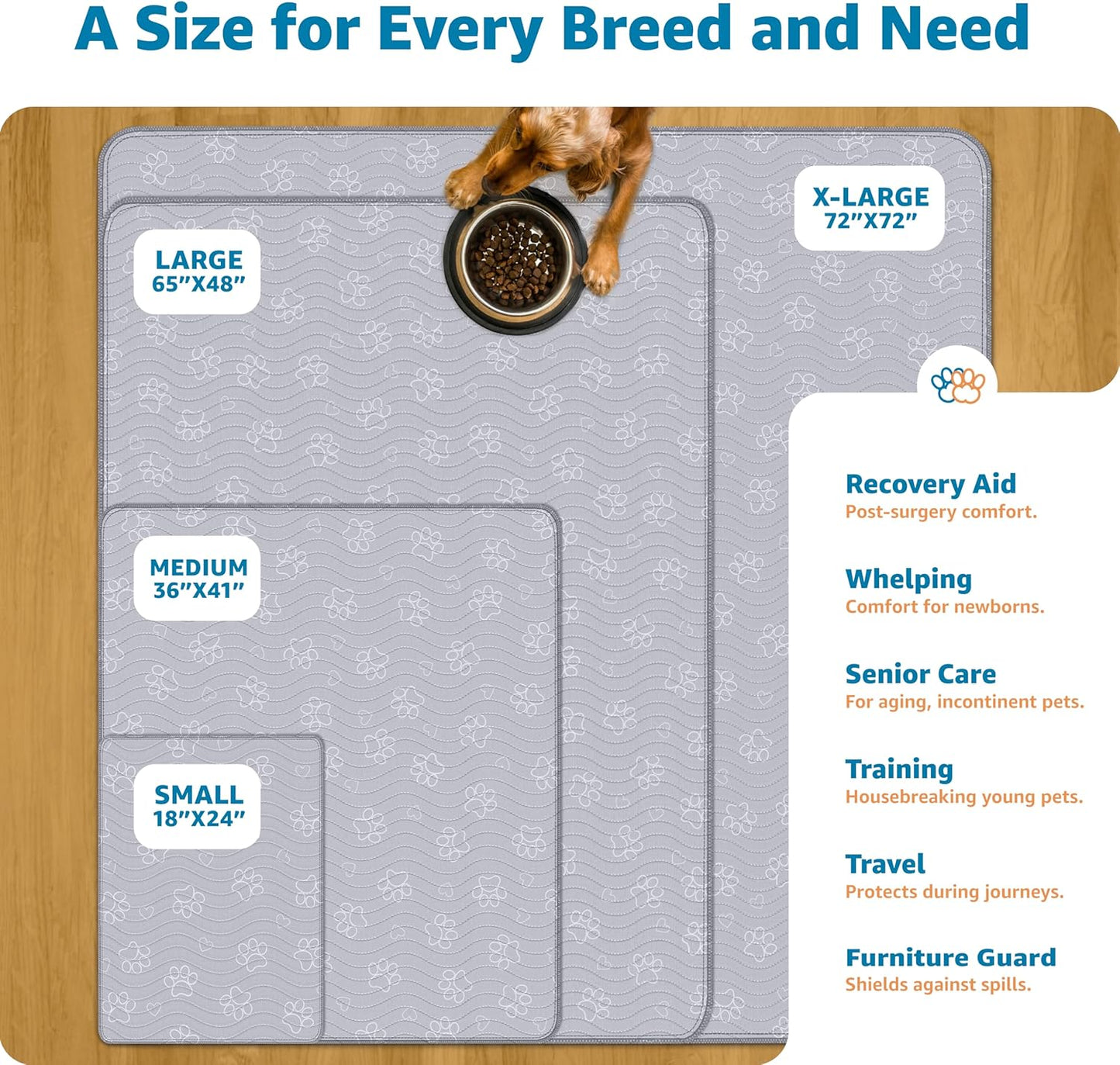 ® Reusable Puppy Pad – Waterproof, Extra-Absorbent, Washable Pee Pad for Dog Training, Whelping, & More – Protect Your Floors & Pet with Quick-Drying Potty Pad (Medium - 36"X41")