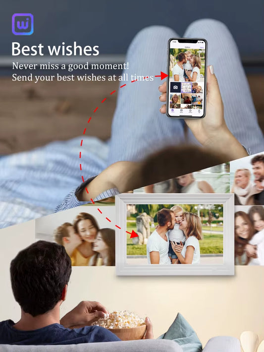 10.1-Inch Wifi Digital Photo Frame Cloud Digital Picture Frame 1280*800 TFT Touch Screen 32GB Storage Share Photo via APP