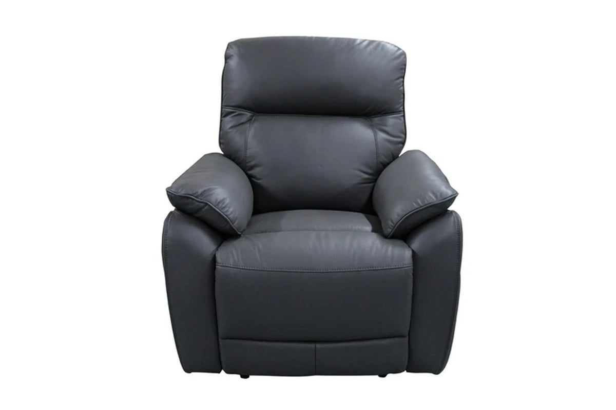 North Star 1+1+3 Seater Electric Power Genuine Leather Recliner Sofa Lounge Graphite Grey