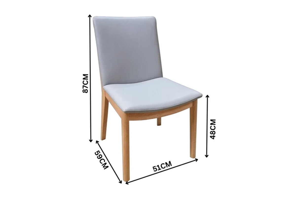 Japandi 9Pc Set Dining Table Chair Pewter Grey