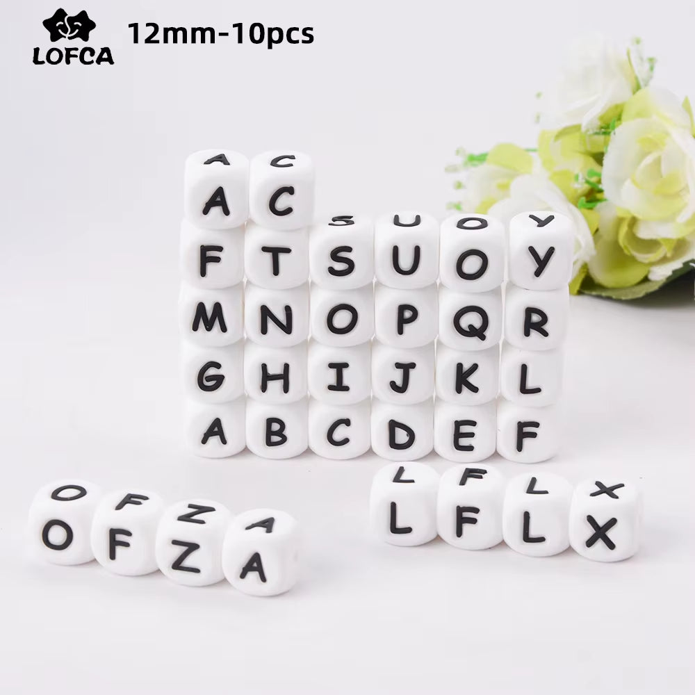 10Pcs 12MM Silicone Letters Beads DIY Jewelry Accessoriesfor to Make Bracelets English Alphabet Beads BPA Free Food Grade