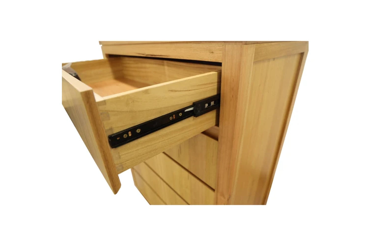 Rosemallow 4Pc King Bed Frame Bedroom Suite Timber Bedside Tallboy Package Set