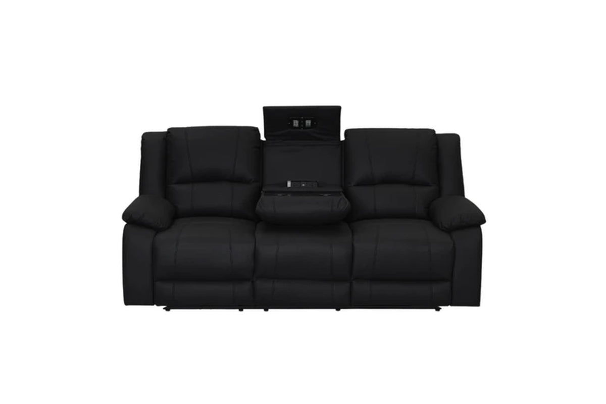 Anderson 1+2+3 Seater Fabric Electric Recliner Sofa Lounge Chair Set Onyx