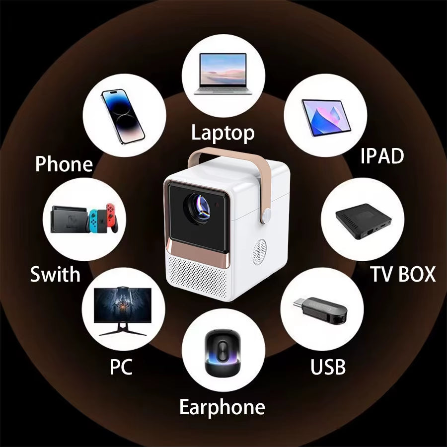 S2 Projector 4K Native HD 1080P Dual Wifi6 Cinema Portable Projetor Built-In Android System Suitable for Home/Outdoor/Office