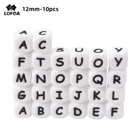10Pcs 12MM Silicone Letters Beads DIY Jewelry Accessoriesfor to Make Bracelets English Alphabet Beads BPA Free Food Grade