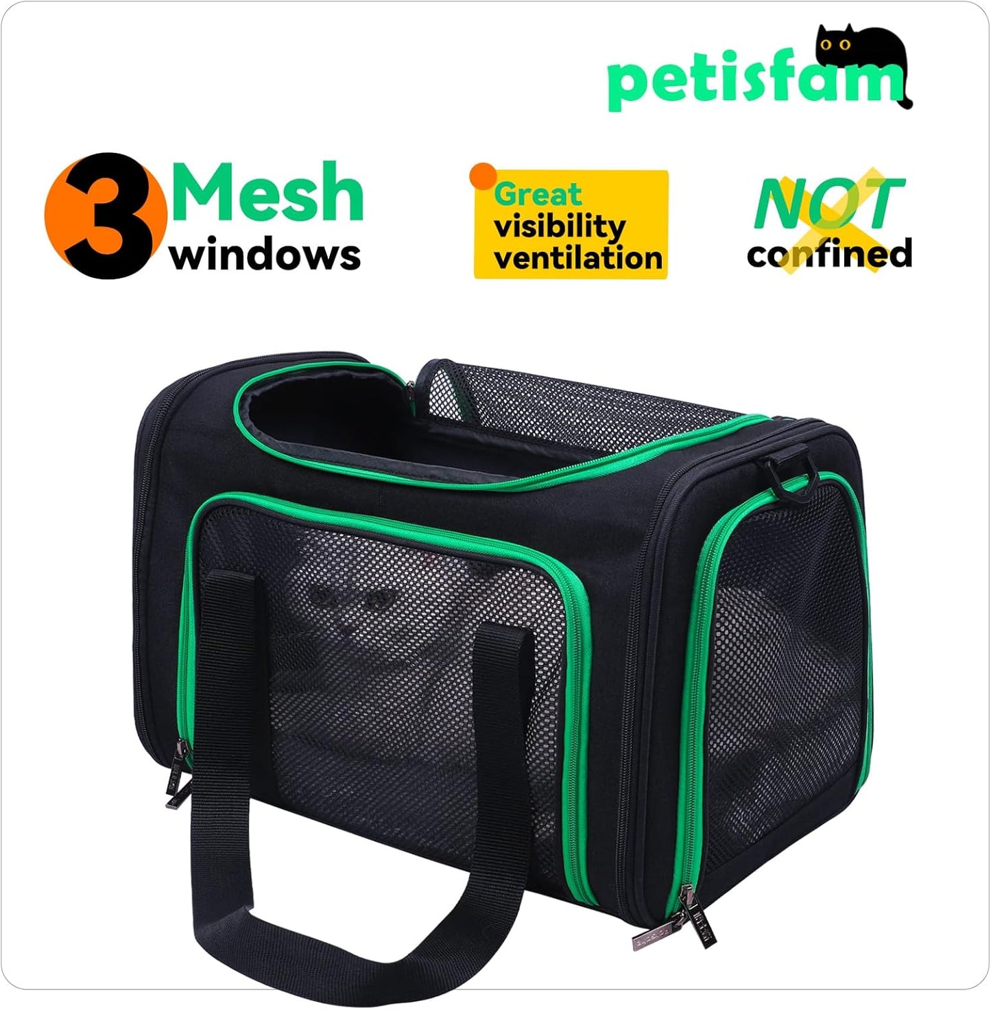 Pet Carrier for Medium Cats and Small Dogs. Easy to Get Cat in and Escape Proof