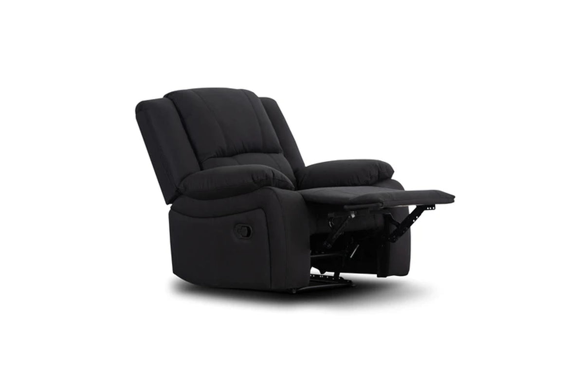 Anderson 1+2+3 Seater Fabric Electric Recliner Sofa Lounge Chair Set Onyx