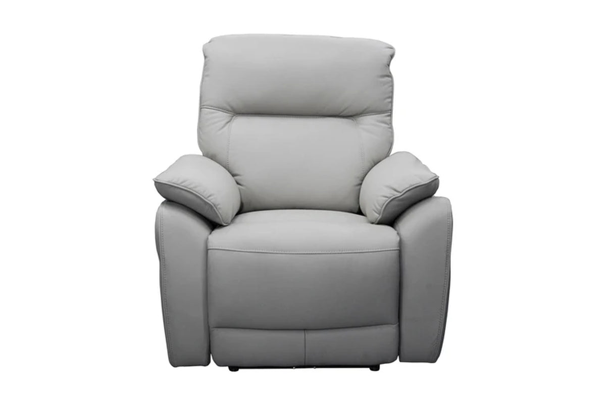 North Star 1+1+3 Seater Electric Power Genuine Leather Recliner Sofa Lounge Silver