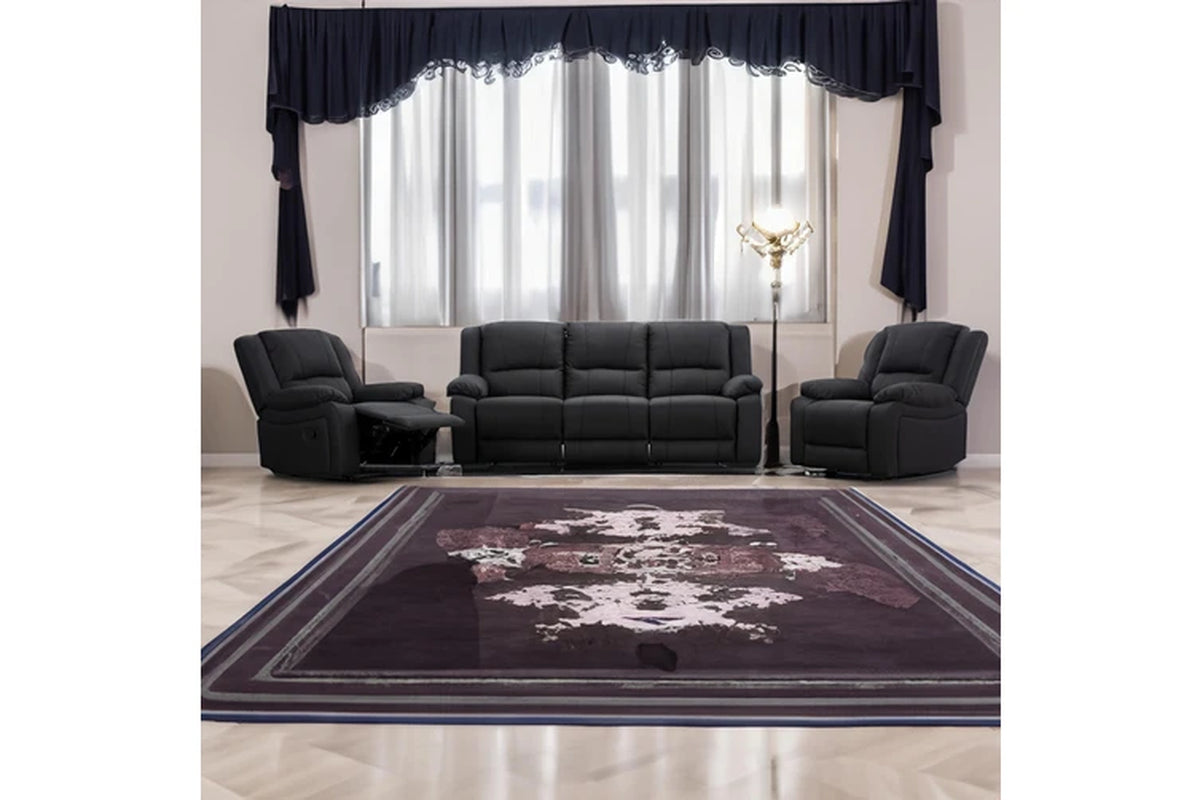 Anderson 1+2+3 Seater Fabric Electric Recliner Sofa Lounge Chair Set Onyx