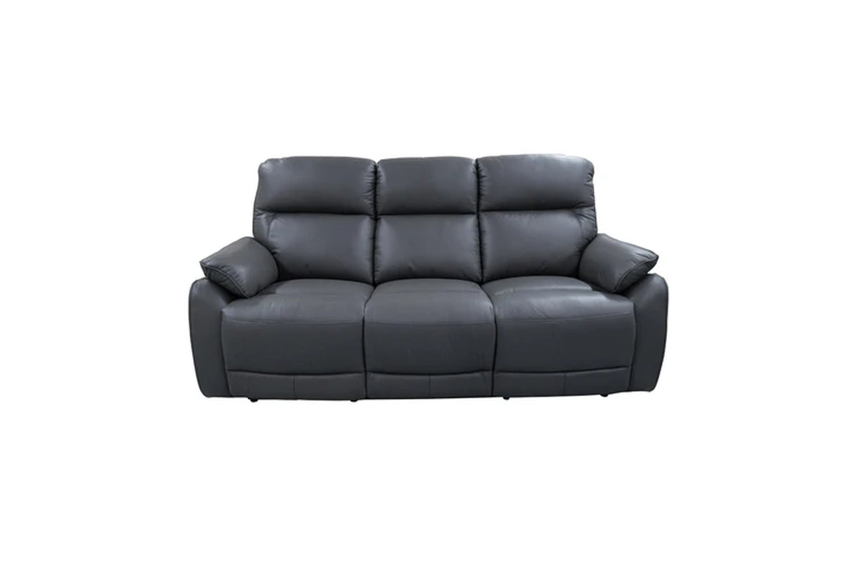North Star 1+1+3 Seater Electric Power Genuine Leather Recliner Sofa Lounge Graphite Grey