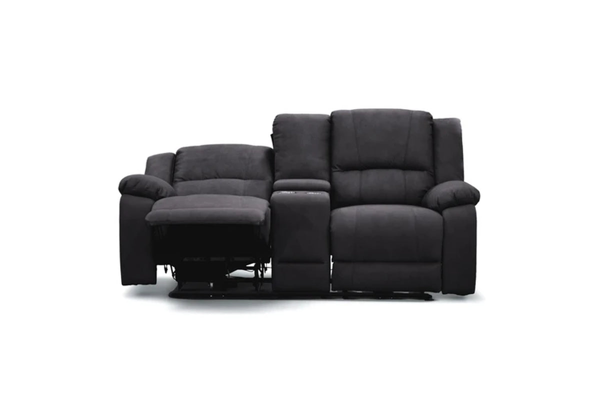 Anderson 1+2+3 Seater Fabric Electric Recliner Sofa Lounge Chair Set Jet