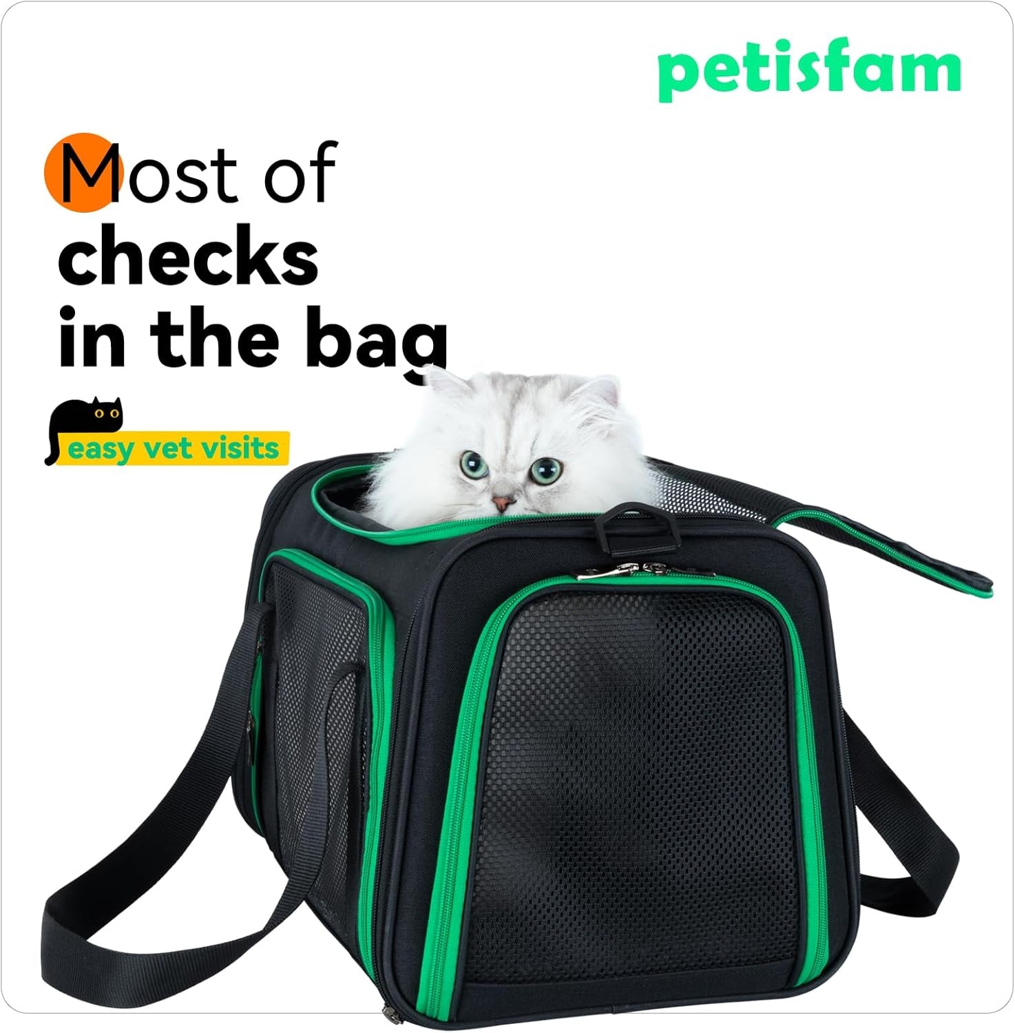 Pet Carrier for Medium Cats and Small Dogs. Easy to Get Cat in and Escape Proof