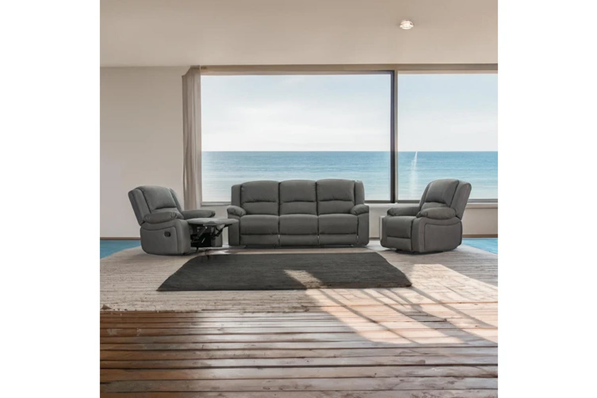 Anderson 1+2+3 Seater Fabric Electric Recliner Sofa Lounge Chair Set Latte