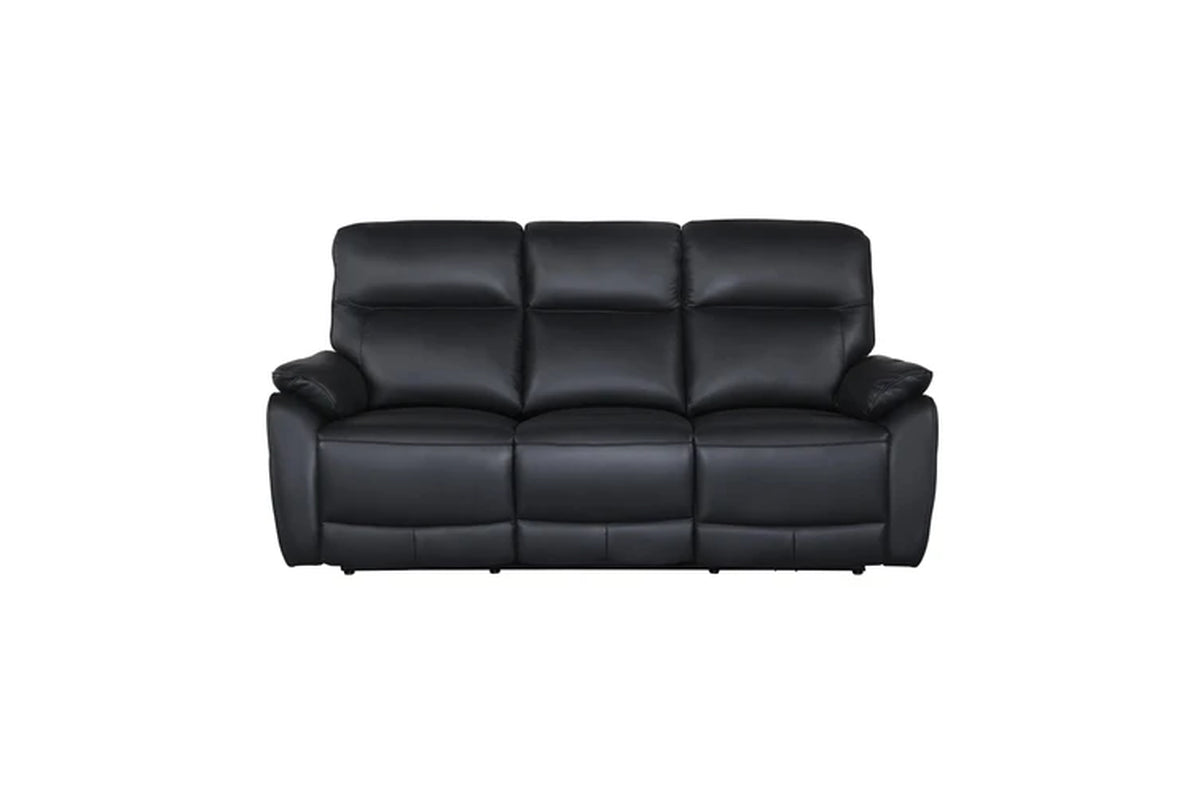 North Star 1+1+3 Seater Electric Power Genuine Leather Recliner Sofa Lounge Black
