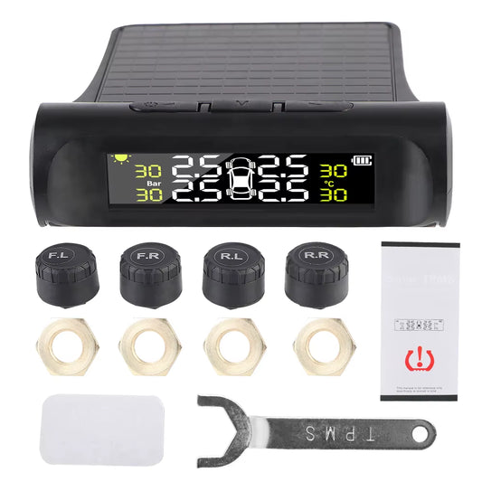 Tire Pressure Monitoring System Temperature Warning New C External Battery Version Sensors Solar TPMS Car Tyre Pressure Monitor