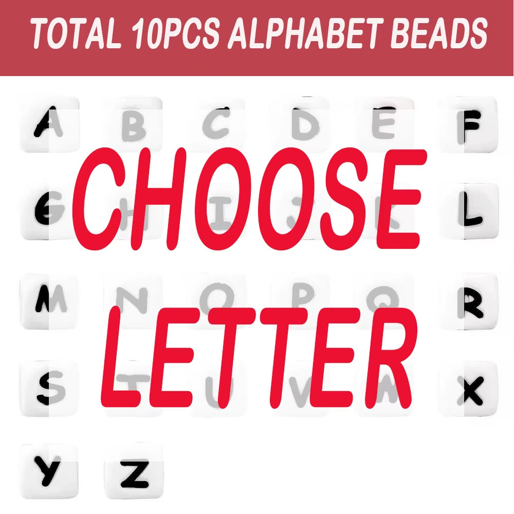 10Pcs 12MM Silicone Letters Beads DIY Jewelry Accessoriesfor to Make Bracelets English Alphabet Beads BPA Free Food Grade