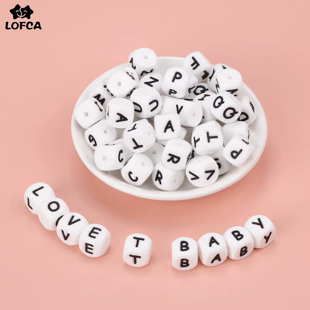 10Pcs 12MM Silicone Letters Beads DIY Jewelry Accessoriesfor to Make Bracelets English Alphabet Beads BPA Free Food Grade